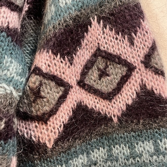 Vtg Christopher & Banks Hand Embroidered Mohair Wool Blend Sweater - Size Med - Picture 7 of 9